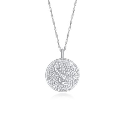 Kette mit Anhänger ELLI "Sternzeichen Skorpion Zodiac Münze 925 Silber", silber, Halsketten, Damen, 45, ohne Stein, Silber 925 (Sterlingsilber), L: 45cm Image