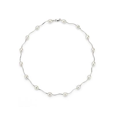Perlenkette FIRETTI "Schmuck Geschenk Halsschmuck Halskette Halsreif Collier Perle", bunt (silberfarben, weiß), Halsketten, Damen, Silber 925 (Sterlingsilber)-Perlen, L: 43cm, Silber 925 (Sterlingsilber), Perlen, Made in Germany - mit... Image