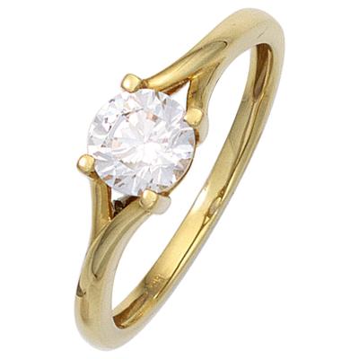 Goldring JOBO Gr. 58, gold (gelbgold 333), Fingerringe, Damen, 58, Gelbgold 333, 333 Gold mit Zirkonia