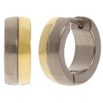 Paar Creolen TITANIA "Ohrringe", silber (silbergoldfarben), Ohrringe, Damen, Titan, bicolor Image