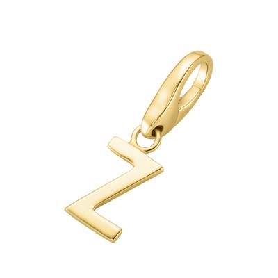 Charm Buchstabe "Buchstabe Z, Silber 925", gold, GIORGIO MARTELLO MILANO, Charms, Damen, Silber 925 (Sterlingsilber)