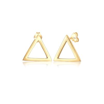 Paar Ohrstecker ELLI "Stecker Dreieck Geo 925er Silber", gold, Ohrringe, Damen, OneSize, ohne Stein, Silber 925 (Sterlingsilber) Image
