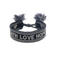 Armband ENGELSRUFER "Good Vibes Faith Love Hope, ERB-GOODVIBES-FLH" Armbänder Gr. Te x til, blau (dunkelblau, beige) Damen Armbänder Silber