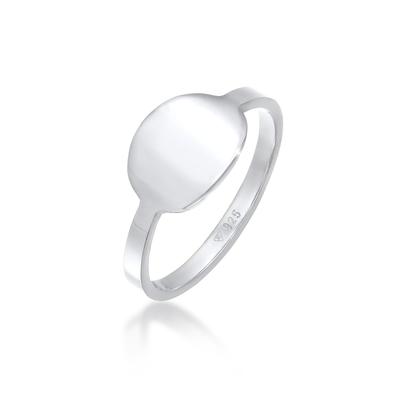 Siegelring ELLI "Siegelring Basic Trend Oval 925 Silber" Gr. 52, silber, Fingerringe, Damen, 52mm, Silber 925 (Sterlingsilber), 2mm Image