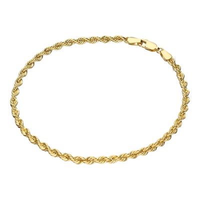 Armband LUIGI MERANO "Kordelkette, Gold 585" Gr. 21, gold, Armbänder, Damen, 21cm, Gelbgold 585