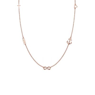 Kette mit Anhänger ELLI "Kreuz Herz Infinity Anker Stern 925 Sterling Silber", rosa (rosegold), Halsketten, Damen, 40, ohne Stein, Silber 925 (Sterlingsilber), L: 40cm Image