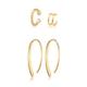 Ohrring-Set ELLI "Basic Set Creolen Earcuff Blogger Trend 925 Silber" Ohrringe Gr. OneSize, ohne Stein, Silber 925 (Sterlingsilber), goldfarben (gold) Damen Schmucksets