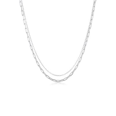 Gliederkette ELLI "Layer Glieder Oval Basic Chunky Chain 925 Silber", silber, Halsketten, Damen, 40, ohne Stein, Silber 925 (Sterlingsilber), L: 40cm Image
