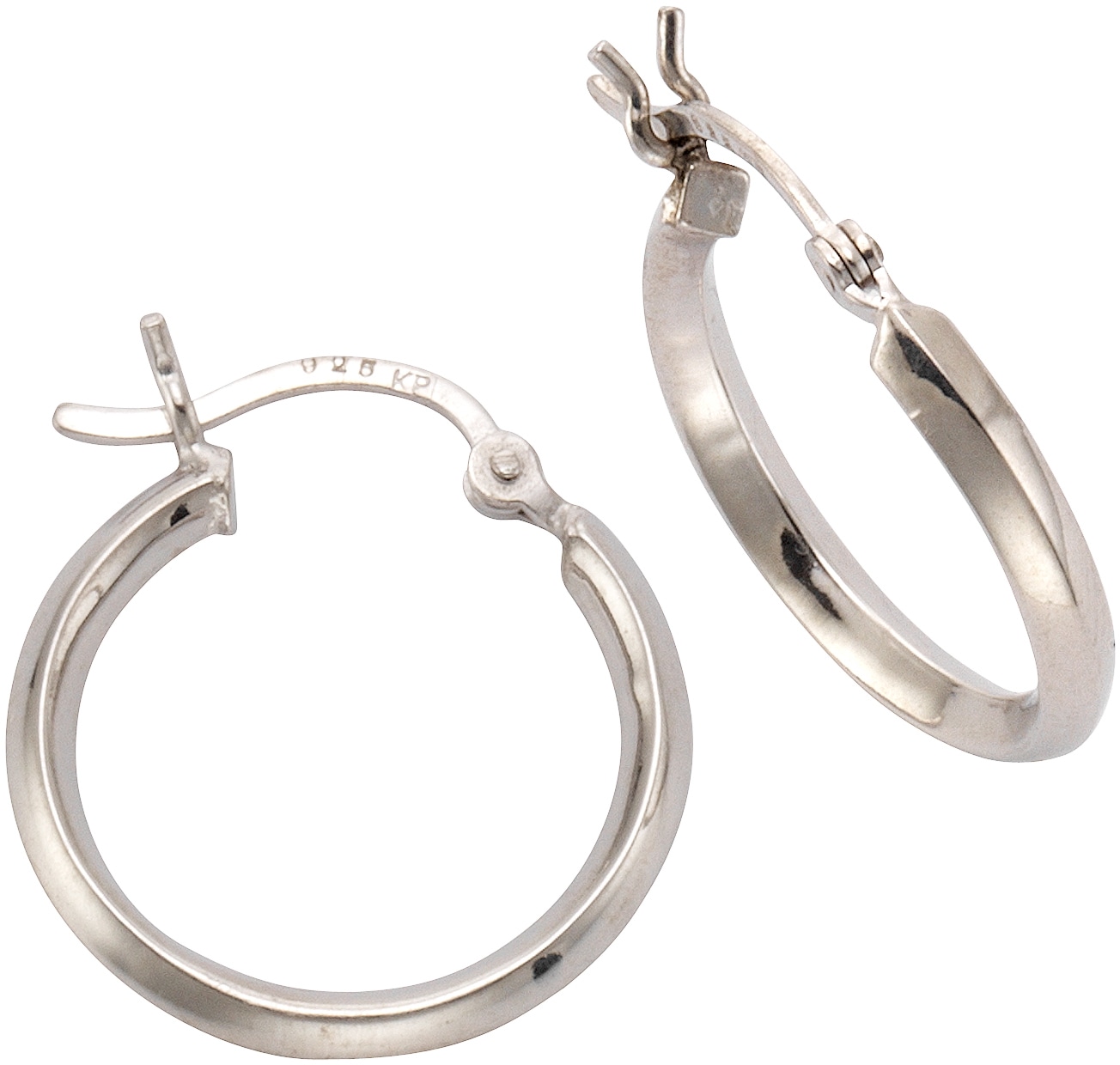 Paar Creolen FIRETTI "Schmuck Geschenk Silber 925 Basic glänzend verschiedene Größen Silber" Gr. 20, silber (silberfarben), Ohrringe, Damen, 20, Silber 925 (Sterlingsilber)