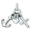 Ketten-Anhänger ONE ELEMENT "Glaube Liebe Hoffnung Anhänger aus 925 Silber", silber, Schmuckanhänger, Damen, Silber 925 (Sterlingsilber), Damen Silber Schmuck Glaube Liebe Hoffnung