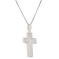 Kette mit Anhänger FIRETTI "Schmuck Geschenk Silber 925 Halsschmuck Halskette Venezianer Kreuz", bunt (silberfarben, weiß), Halsketten, Damen, Silber 925 (Sterlingsilber), L: 45cm B: 0,9mm, mit Zirkonia (synth.), B:0,9mm