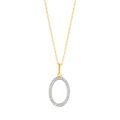 Kette mit Anhänger DIAMONDS BY ELLEN K. "Silber 925 vergoldet mit 40x Diamant zus. 0,11ct.", gelb, Halsketten, Damen, 45cm, 0,11 ct, Silber 925 (Sterlingsilber), L: 45cm B: 12.0mm, glänzend, B:12.0mm