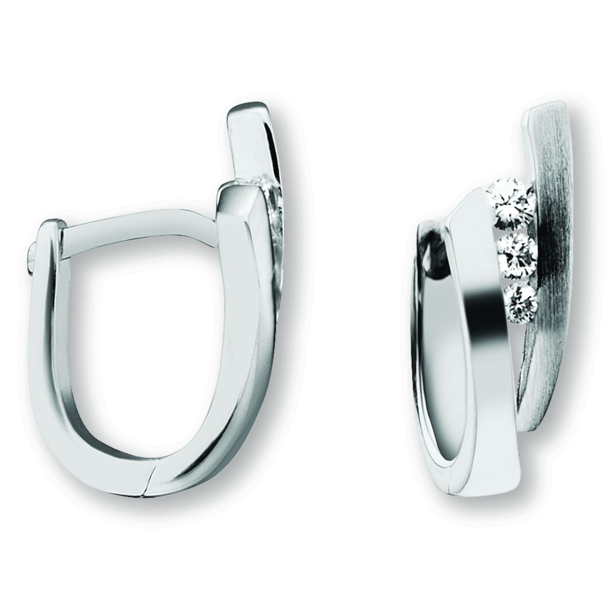 Paar Creolen ONE ELEMENT "Zirkonia Ohrringe Creolen aus 925 Silber", silber, Ohrringe, Damen, Damen,mit Zirkonia, Silber 925 (Sterlingsilber), Ihr persönliches Symbol – liebevoll gearbeitet für jeden Tag