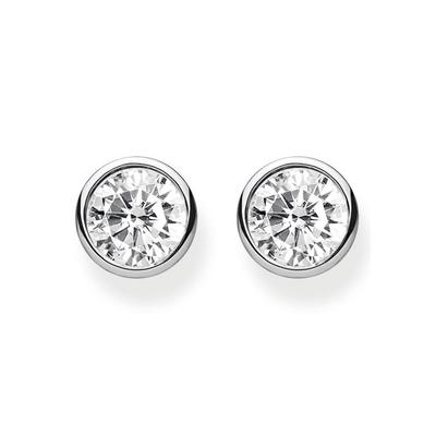 Paar Ohrstecker THOMAS SABO "Weißer Stein, H1963-051-14", bunt (silberfarben, weiß, kristallweiß), Ohrringe, Damen, Silber 925 (Sterlingsilber), mit Zirkonia (synth.) Image