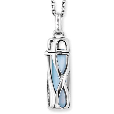 Kette mit Anhänger ENGELSRUFER "POWERFUL STONE BLAUER ACHAT, ERN-HEAL-BA-S" Gr. S, bunt (silberfarben, blau), Halsketten, Damen, S, Silber 925 (Sterlingsilber), L: 50cm, mit Achat Image