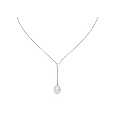 Kette mit Anhänger JOBO, silber (silber 925), Halsketten, Damen, Silber 925 (Sterlingsilber)-Perlen, L: 45cm, Silber 925 (Sterlingsilber), Perlen, 925 Silber mit Perle und Zirkonia 45 cm Image