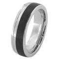 Trauring DOOSTI "Schmuck Geschenk Edelstahl Ehering Partnerring LIEBE" Fingerringe Gr. 54, ohne Zirkonia, Edelstahl-Carbon, 6,5 mm, schwarz (edelstahlfarben, schwarz) Trauringe