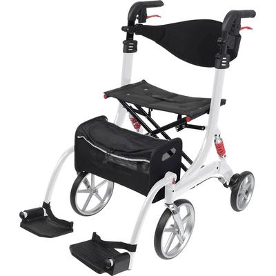 Rollator BESCOMEDICAL "Spring Large Vario" Rollatoren weiß (polarweiß) Größe L (Sitzhöhe 60cm), inkl. Beinstützen