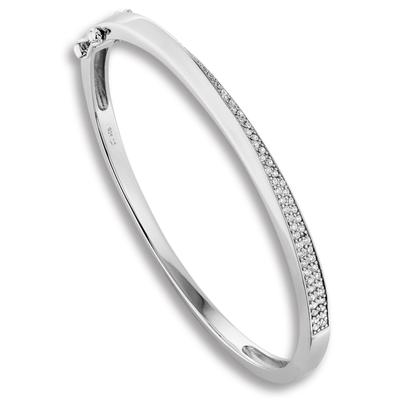 Silberarmband ONE ELEMENT "Zirkonia Armreif aus 925 Silber", silber, Armbänder, Damen, Damen Silber Schmuck