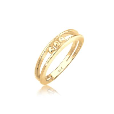 Fingerring ELLI "Kugel Basic 925 Sterling Silber" Gr. 58, gold, Fingerringe, Damen, 58mm, ohne Stein, Silber 925 (Sterlingsilber), 2mm Image
