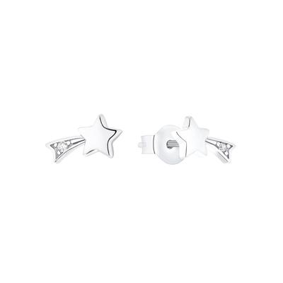Paar Ohrstecker PRINZESSIN LILLIFEE "2035295", silber (silberfarben, kristallweiß, kristallweiß), Ohrringe, Mädchen, Silber 925 (Sterlingsilber), mit Zirkonia (synth.) Image