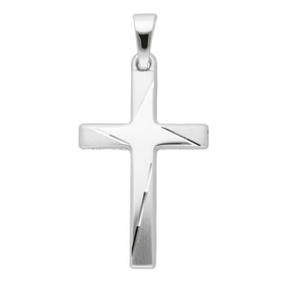 Ketten-Anhänger ADELIA´S "585 Weißgold Kreuz Anhänger", silber, Schmuckanhänger, Damen, Gold, Goldschmuck für Damen & Herren
