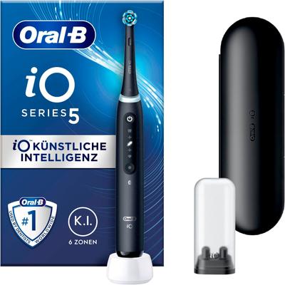 Elektrische Zahnbürste ORAL-B "iO 5" Elektrozahnbürsten schwarz (matt black) mit Magnet-Technologie, LED-Anzeige, 5 Putzmodi, Reiseetui