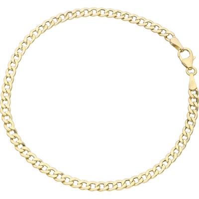 Panzerarmband LUIGI MERANO "Panzerkette glanz, Gold 375" Gr. 19, gold, Armbänder, Damen, 19cm, Gelbgold 375