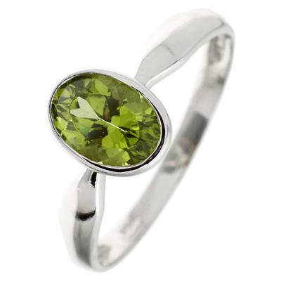 Silberring JOBO Gr. 58, silber (silber 925), Fingerringe, Damen, 58, Silber 925 (Sterlingsilber), 925 Silber mit Peridot Image