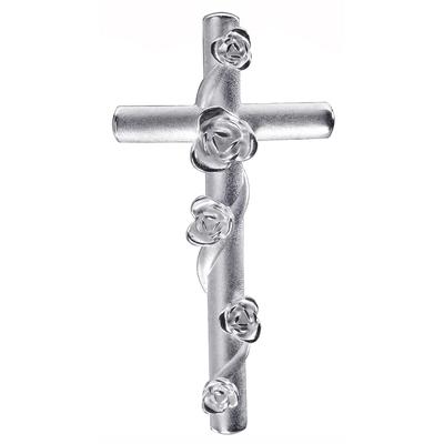 Kreuz-Anhänger JOBO "Anhänger Kreuz mit Rosen", silber (silber 925), Schmuckanhänger, Damen, Silber 925 (Sterlingsilber)