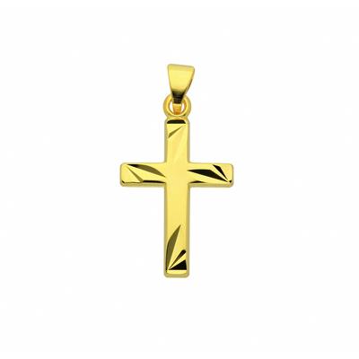 Kette mit Anhänger ADELIA´S "585 Gold Kreuz Anhänger" Halsketten Gr. Gelbgold 585, goldfarben (gold) Damen Schmuckset - Set mit Halskette