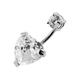 Bauchnabelpiercing FIRETTI "Schmuck Geschenk Piercing Silber 925 Körperschmuck Herz" Piercings silberfarben (silberfarben, chirurgiestahlfarben, kristallweiß, kristallweiß) Bauchnabelpiercings