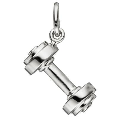 Ketten-Anhänger JOBO "Anhänger Hantel", silber (silber 925), Schmuckanhänger, Damen, Silber 925 (Sterlingsilber), 925 Silber