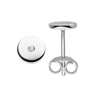 Paar Ohrstecker JOBO, silber (silber 925, weiß), Ohrringe, Damen, Silber 925 (Sterlingsilber), 925 Silber mit 2 Zirkonia Image