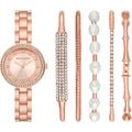 Quarzuhr SKECHERS "BRACELET GLITZ SET, SR9079" Armbanduhren rosegold (roségoldfarben) Damen Quarzuhren