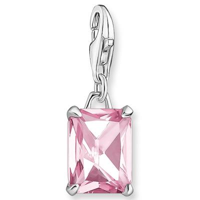 Charm-Einhänger THOMAS SABO "rosa Stein, 1920-051-9", bunt (silberfarben, rosa, rosa), Charms, Damen, Silber 925 (Sterlingsilber), mit Zirkonia (synth.)