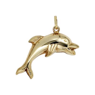 Ketten-Anhänger JOBO "Anhänger Delfin", gold (gelbgold 333), Schmuckanhänger, Damen, Gelbgold 333, 333 Gold