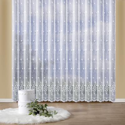 Gardine WECKBRODT "Isabella" Gr. 21, weiß, B:750cm H:160cm, Polyester, Gardinen, echte Stickerei, Florentiner Optik, Allover, Bordüre, Store Image