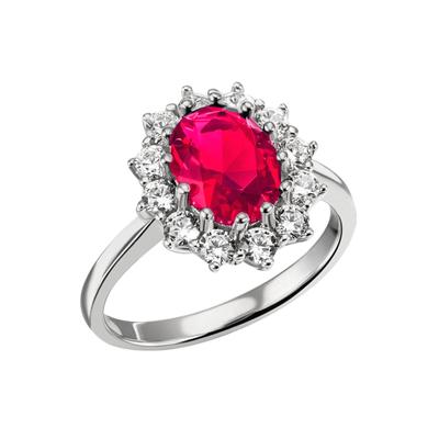 Fingerring FIRETTI "Schmuck Geschenk Silber 925 Silberring Lady D handgefertigt" Gr. 54, pink (silberfarben, rubellitrosa, kristallweiß, rubellitrosa, kristallweiß), Fingerringe, Damen, 54, Silber 925 (Sterlingsilber), 2,1mm, mit Glasstein, Zirkonia... Image