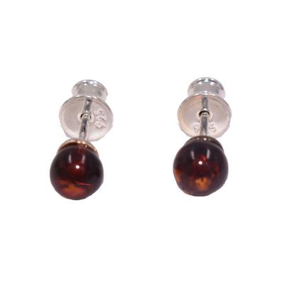 Paar Ohrstecker FIRETTI "Schmuck Geschenk Ohrschmuck Bernstein", bunt (silberfarben, cognac, cognac), Ohrringe, Damen, Silber 925 (Sterlingsilber)-Bernstein, Silber 925 (Sterlingsilber), Bernstein, Made in Germany - mit Bernstein Image