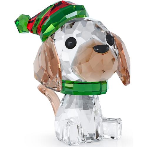 "Dekofigur SWAROVSKI ""Kristallfigur Hund Holiday Cheers Beagle, 5625856"" Dekofiguren Gr. B/H/T: 3,8 cm x 4,1 cm x 2,8 cm, bunt (grün, braun, rot, schwarz, kristallweiß) Weihnachtsengel Weihnachtsfiguren Swarovski Kristall"