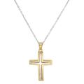 Kette mit Anhänger FIRETTI "Schmuck Geschenk Silber 925 Halsschmuck Halskette Ankerkette Kreuz", gold (silberfarben, gelbgoldfarben), Halsketten, Damen, Silber 925 (Sterlingsilber), L: 45cm