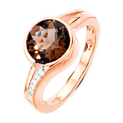 Diamantring JOBO Gr. 58, rosa (roségold 585), Fingerringe, Damen, 58, P1 = bei 10-facher Vergrößerung erkennbare Einschl