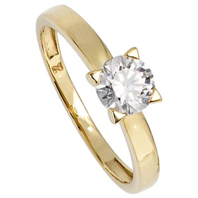 Goldring JOBO Gr. 52, gold (gelbgold 333), Fingerringe, Damen, 52, Gelbgold 333, 333 Gold mit Zirkonia Image