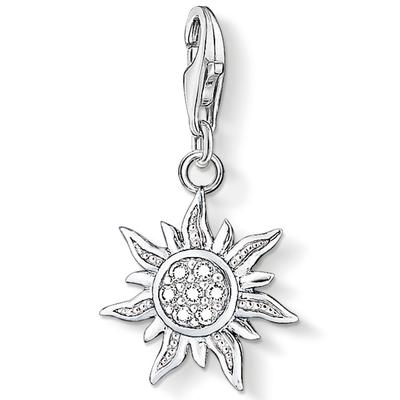 Charm-Einhänger THOMAS SABO "Sonne, 1040-051-14", bunt (silberfarben, weiß, weiß), Charms, Damen, Silber 925 (Sterlingsilber), mit Zirkonia (synth.)