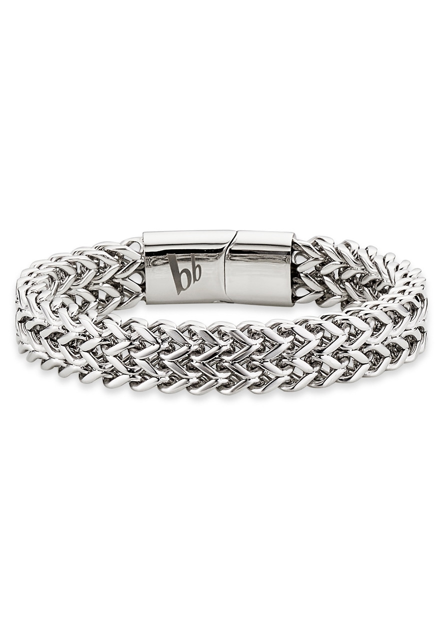Armband BRUNO BANANI "Schmuck Geschenk Armkette Ankerkette 12 mm breit Silber" Gr. 23, silber (edelstahlfarben), Armbänder, Herren, 23, Edelstahl, Armband