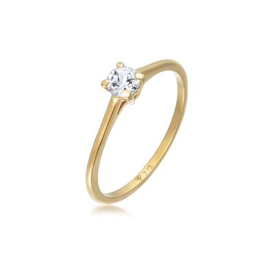 Verlobungsring ELLI PREMIUM "Topas Solitär Verlobungsring 375 Gelbgold" Gr. 58, gold, Fingerringe, Damen, 58mm, Gelbgold 375 Image