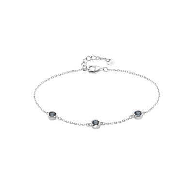 Armband HECHTER PARIS "Schmuck Geschenk Silber 925 Armschmuck Armkette Ankerkette", silber (silberfarben, hellblau, hell