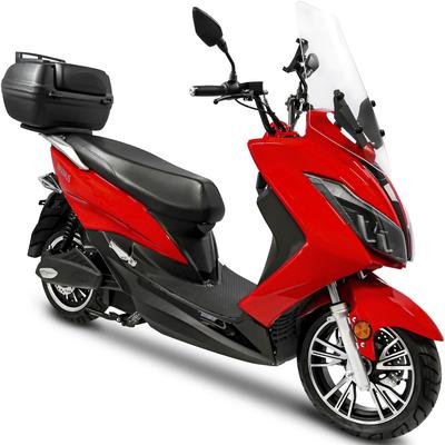 E-Motorroller ROLEKTRO "Maximus MX2-45, 1 Akku", rot (rot, schwarz), Elektromotorroller, 45 km/h, bis zu 84 km Reichweite, mit integr. Alarmanlage, B:72,5cm H:126cm L:214cm