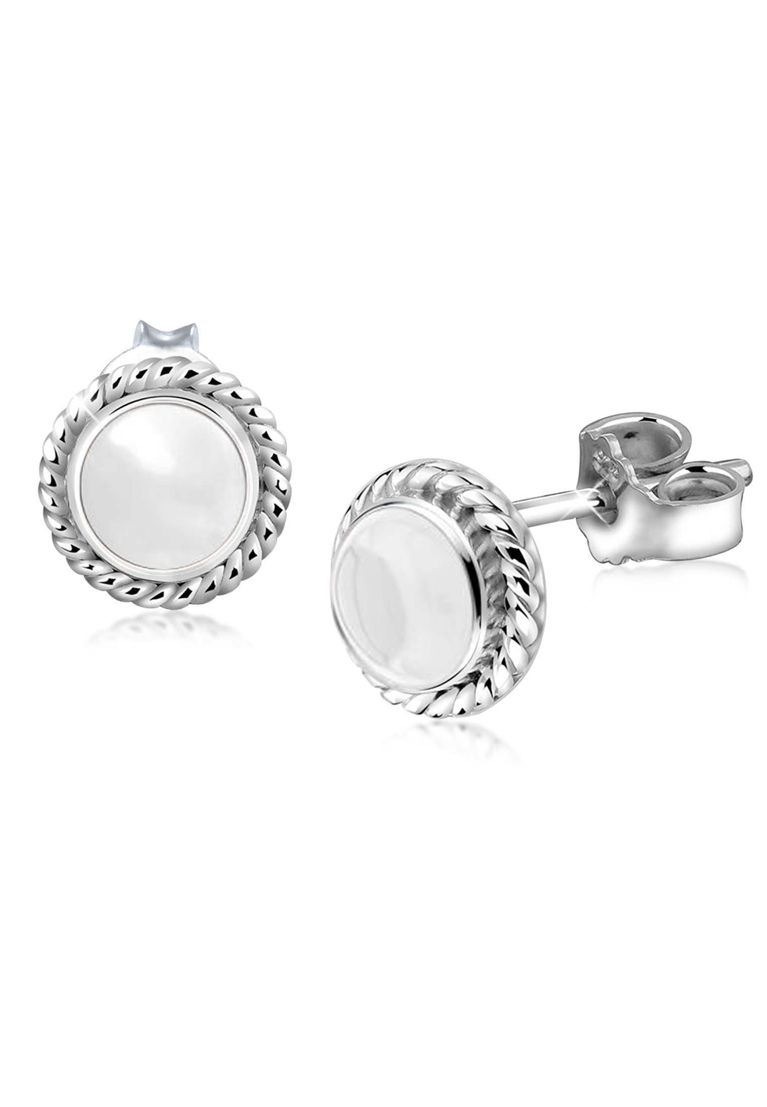 Paar Ohrstecker NENALINA "Bergkristall Geburtsstein April Trend 925 Silber", weiß, Ohrringe, Damen, onesize,mit Steinen, Silber 925 (Sterlingsilber)